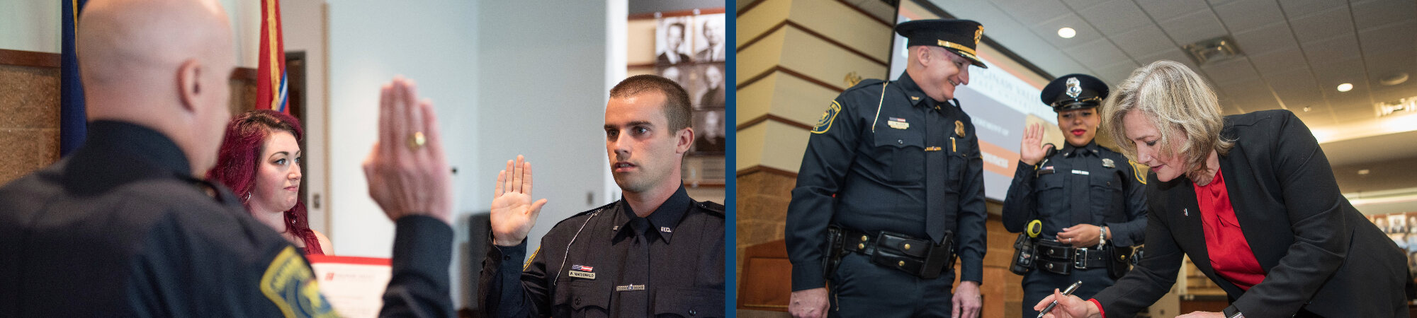 Officers on duty and being sworn in